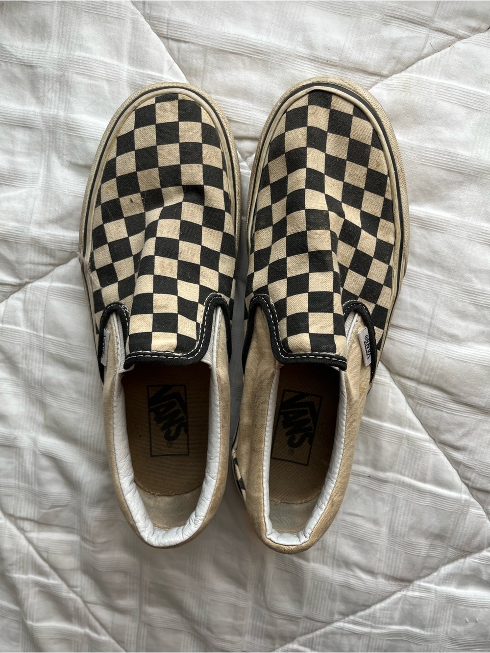 Vans Checkerboard Slip-On in Black and Cream